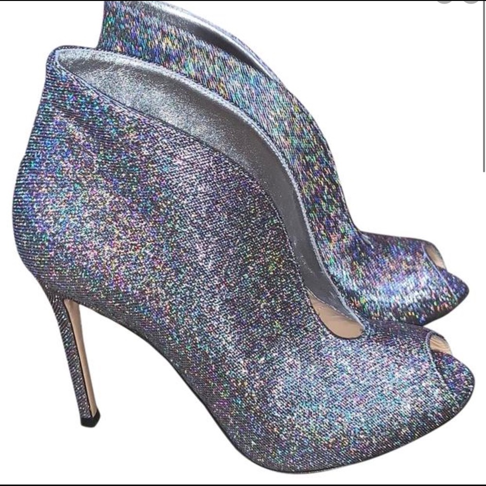 Gianvito Rossi Kaleido Sparkle Peep Boots/Booties